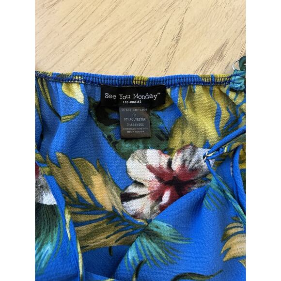 Wedding Guest Summer Dress Wrap Maxi Tropical Hawaiian Ruffles Beach Romantic S - Picture 2 of 5